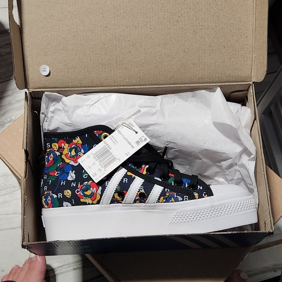 Adidas Multicolor High-Top Sneakers Platform Sole Women - Picture 1 of 5